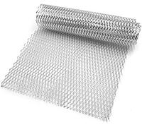 Alu Renngitter,Aluminium Racegitter Streckgitter,Universal Auto Car Grill Mesh Net Aluminiumlegierung Alu Kühlergrill Einsatz Blatt Gitter Körper Stoßstange Rauten Grill,100x33cm,Silber 8 X 25mm