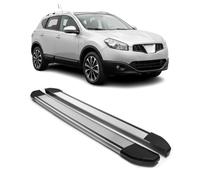 Alu Seitenschweller Trittbretter für Nissan Qashqai +2 2008-2014 Silber 2tlg