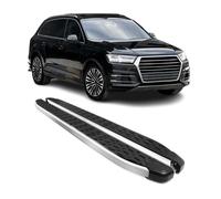 Alu Trittbretter Seitenschweller für Audi Q7 2015-2025 Schwarz Silber 2tlg