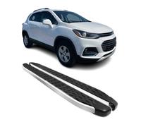 Alu Trittbretter Seitenschweller für Chevrolet Trax 2012-2024 Schwarz Silber 2x