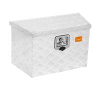 alubox Deichselbox - Anhänger Kiste - Riffelblech 62 x 36 x 29 cm - wasserabweisend Staubdicht Abschließbare Anbaukiste