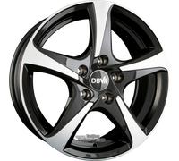 DBV, 5SP 001, 7x17 ET48 5x114,3 74,1, Schwarz glänzend, Front poliert