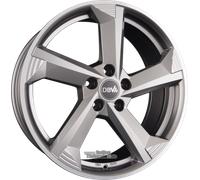 DBV, Torino III, 7,5x17 ET40 5x100 60,1, hyper silber, Front poliert