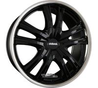 Alufelge DELTA 4x4 4x4 LANDER 12 Einteilig Shiny Black mit Edelstahl-Felgenhorn 9.00 x 22 ET 20.00 5x114.30