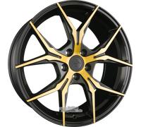 Keskin Wheels Kt19n Black Front Gold 8.5x19 ET 45 5/112 Alufelge Schwarz