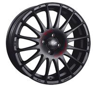 ALUFELGEN OZ, SUPERTURISMO GT, 7X17 ET44 4X100 68, MATT SCHWARZ MIT ROTER SCHRIFT