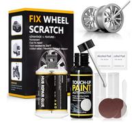 Alufelgen Reparatur Set, Felgen Reparaturset Silber, Felgen Reparaturset, Alufelgen Lack, Geeignet zum Reparieren von Kratzern, Oxidation, Korrosion, Dellen usw, an Rädern, Silber