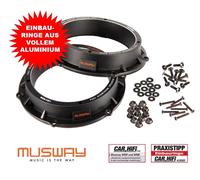 Musway MSR-VO1 | 16,5 CM LAUTSPRECHER-ADAPTERRINGE (1 PAAR/6-LOCH) AUS ALUMINIUM FÜR VOLKSWAGEN/AUDI/für Skoda