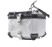 Aluminium Topcase 45L 55L 65L 80L 100L Haltbar Motorrad-Heckkasten Universelle Motorradkoffer Top Case Roller Koffer Mit Rückenlehne, Helmkoffer Für Roller Fahrradbox ( Color : Silber , Size : 55L Mot