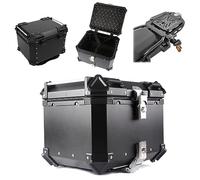 Aluminium-Topcase Motorrad-Heckkasten Universelle Motorradkoffer Top Case Roller Koffer Große Kapazität 28L-100L Schwarz Silber Motorrad Heckbox Helmkoffer Mit Platte Und Montagekit ( Color : Schwarz