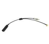 AM/FM + DAB Antennen Splitter | DIN-Stecker auf DIN-Buchse + SMB-Anschluss 12V | Aktives Autoradio Kabel für Blaupunkt, Pioneer, Clarion, Alpine Autoradios