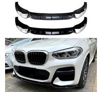AMAIR Auto Frontlippe Frontspoiler für BMW X3 X4 G01 G02 M Pack 2018-2021,Frontlippe Spoiler Protector Car Styling Karosserie-Anbauteile,A/Black