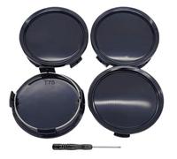 Amazleer 4 Stück Nabendeckel Radkappen 75mm für Mercedes, Felgenkappen Radnabenkappen Radnabenabdeckung mit Ventil und Schraubendreher (Nabendeckel Radkappen Schwarz)