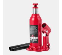 Amazon Basics Hydraulischer Geschweißter Flaschen und Wagenheber, 4.4 Kurze Tonne/4 Metrische Tonne/4 Tonnen/4000 kg Tragkraft, Langsame Absenkung, Rot