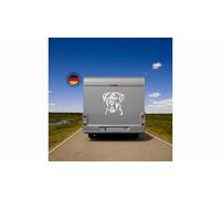 amberdog Cane Corso Van Wohnmobil Wohnwagen Auto Aufkleber Kopf (Weiß, 30cm)