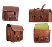 american blue Motorrad-Seiten-Satteltaschen Beutel Braun Farbe Leder Seitentasche Gepäcktaschen Set von 2 Taschen, CHIPKISET2