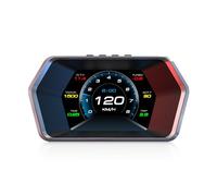 AMHVMU P17 HUD Auto-Heads-up-Display, digitale Tachometer Auto mph, OBD2 plus GPS Dual System, Heads-up-Display Auto, Wassertemperaturanzeige, Drehzahlmesser, geeignet für alle Fahrzeugmodelle