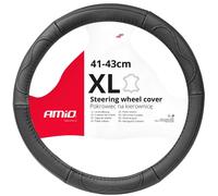 AMiO Lenkradbezug 03553 SWC-49-XL Leder rutschfest 41-43 cm Schwarz