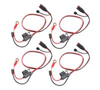 AMONIDA 4-teiliger Batterieladegerät-Kabelbaum mit 20-A-Sicherung für NOCO-Ladegerät-Unterstützung X-Connect GC002, Langlebiges PVC-Material, 16 AWG, Einfache Installation