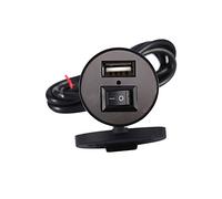 AMONIDA Motorrad USB Handy LadegeräT, 3.46x1.65x1.69 USB Motorrad Handy Netzteil LadegeräT Wasserdicht Port Buchse 12V (Schwarz)