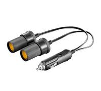 Goobay KFZ/Auto Zigarettenanzünder Y-Verteiler, 12 V, 0.2 m, mit 2,5-A-Sicherung, Zigarettenanzünder-Stecker > 2x Zigarettenanzünder-Buchse, schwarz
