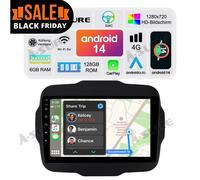 Android 14 6+128GB Autoradio Carplay Für Jeep Renegade GPS Navi WIFI RDS FM DAB+