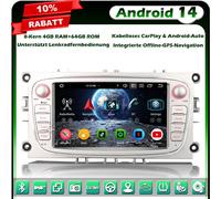 Android 14 64GB DAB+ GPS Autoradio Navi für Ford Mondeo Focus Galaxy S/C-Max OBD