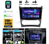 Android 14 AutoRadio Carplay GPS Navi für Mercedes C / CLC Klasse W203 2004-2007