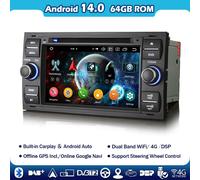 Android 14 Autoradio DVD Navi DAB+ Ford Focus MK2 C-Max Galaxy Kuga Transit MK7