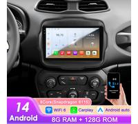 Android 14 Autoradio Für Jeep Renegade 2015-2020 mit GPS Navi WIFI 8+128GB DAB+