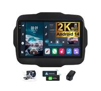 Android 14 Autoradio für Jeep Renegade 2016-2020, 9,5 Zoll 2K Touchscreen 2din Autoradio mit Carplay Android Auto Lenkradsteuerung GPS HiFi DSP FM/RDS Bluetooth+Rückfahrkamera DVR(2K M200S)