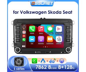 Android 14 Autoradio für VW POLO GOLF 5 6 Plus PASSAT B6 JETTA TIGUAN TOURAN SHARAN SCIROCCO CADDY Seat Carplay Audio Stereo GPS B Rückfahrkamera
