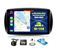 Android 15, 4G+128G GOHHDL Autoradio für Mercedes Benz Smart Forfour Fortwo 453 2014-2022 mit Carplay Android Auto, 9 Zoll Touch Radio mit GPS Navi WLAN Bluetooth FM/RDS EQ SWC Rückfahrkamera&MIC