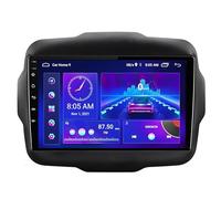 Android 15 Car Multimedia Radio 9 Zoll Navigations GPS Autoradio Für Jeep Renegade 2014-2018, Carplay Player Navigations GPS Radio-Videoempfänger Bluetooth Lenkradsteuerung,4CoreWifi4G+64G