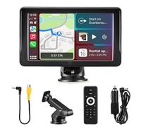 Android Auto Display & Drahtloses CarPlay, 7 Zoll HD Touchscreen mit GPS Modified Car Cadio, Armaturenbrett integrierte Videogeräte, Fernbedienung, Wireless Autoradio, Siri/Bluetooth/FM/AUX, Airplay