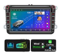 Android Autoradio mit Navi Bildschirm für VW Golf 5 6 Seat Passat Sharan Tiguan, Wireless Android Auto 8 Core 4G+64G Golf Radio Carplay, 8 Zoll VW Polo T5 Caddy Radio Bluetooth RDS FM GPS DAB+ WiFi