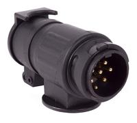 Anhänger-Adapter 13 auf 7 polig - verbindet Zugfahrzeug mit Anhänger & Fahrradträger - robuste Kunststoff-Konstruktion mit Kupferkontakten, 12V