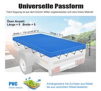 Anhänger-Plane 600D PVC Flachplane Stema 750kg Abdeckplane für Anhänger PKW