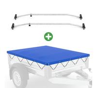 Anhänger-Plane + Planenbügel 207 x 114 cm Flachplane Stema 750kg Abdeckplane Pkw