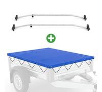 Anhänger-Plane + Planenbügel 209 x 115 cm Flachplane Stema 750kg Abdeckplane Pkw