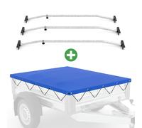 Anhänger-Plane + Planenbügel 209 x 115 cm Flachplane Stema 750kg Abdeckplane Pkw
