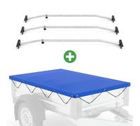 Anhänger-Plane + Planenbügel 211 x 116 cm Flachplane Stema 750kg Abdeckplane Pkw