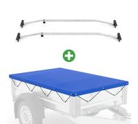 Anhänger-Plane + Planenbügel 211 x 116 cm Flachplane Stema 750kg Abdeckplane Pkw
