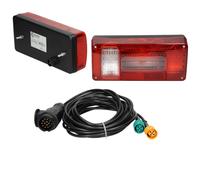 ECD Germany Rückleuchten Satz für Anhänger - 12 V - mit E4 Prüfzeichen - verkabelt mit 13 poligem Stecker - 5 m Kabel - wasserdicht - Rücklicht Anhängerbeleuchtung Heckleuchten