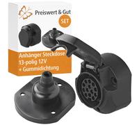 Anhängerkupplung Anhaenger Adapter Steckdose 13 Polig 12 Volt inkl Gummidichtung