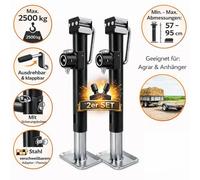 Anhänger Stützen Set 2er Kurbelstützen Ausdrehstütze 570-950mm je 2500kg 7,4kg