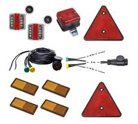 Anhängerbeleuchtung LED Set 10 teilig 13 polig Stecker 5M Kabel Reflektoren etc