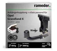 Anhängerkupplung abnehmbar Auto Hak passend für Opel Grandland X Typ A18 Baujahr: 2017-jetzt inkl. 13 poligem spezifischen CAN-Bus Elektrosatz | rameder. Komplettsatz - SEMIAUTOMATIC