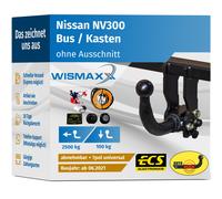 ANHÄNGERKUPPLUNG abnehmbar für Nissan NV300 ab 21 +7pol E-Satz ABE