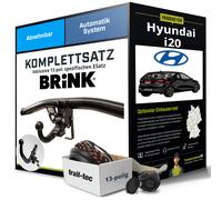 Anhängerkupplung BRINK abnehmbar für HYUNDAI i20 +E-Satz AHK